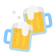 Clinking Beer Mugs Flat