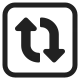 Clockwise Downwards and Upwards Open Circle Arrows High Contrast