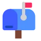 Closed Mailbox with Raised Flag Flat