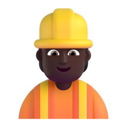 construction worker: dark skin tone 3D