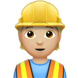 construction worker: medium-light skin tone Apple Emoji