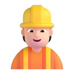 construction worker: medium-light skin tone 3D