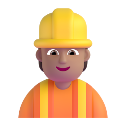 construction worker: medium skin tone 3D