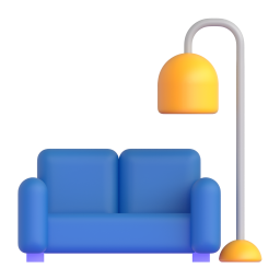 Couch and Lamp 3D