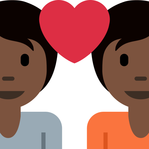 Couple With Heart Dark Skin Tone