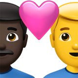 Couple With Heart Man Dark Skin Tone Man No Skin Tone