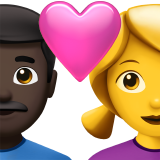 Couple With Heart Man Dark Skin Tone Woman No Skin Tone