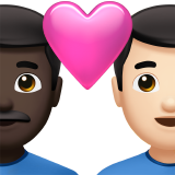 Couple With Heart Man Man Dark Skin Tone Light Skin Tone Apple Emoji