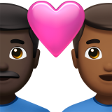 Couple With Heart Man Man Dark Skin Tone Medium Dark Skin Tone Apple Emoji