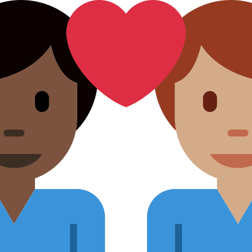 Couple With Heart Man Man Dark Skin Tone Medium Skin Tone