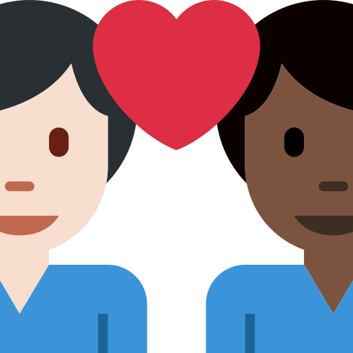 Couple With Heart Man Man Light Skin Tone Dark Skin Tone