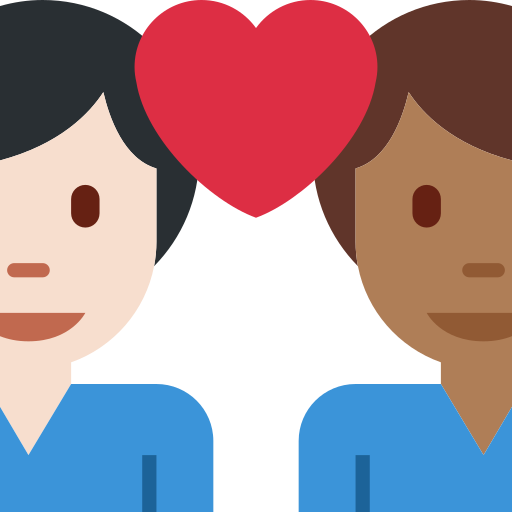 Couple With Heart Man Man Light Skin Tone Medium Dark Skin Tone