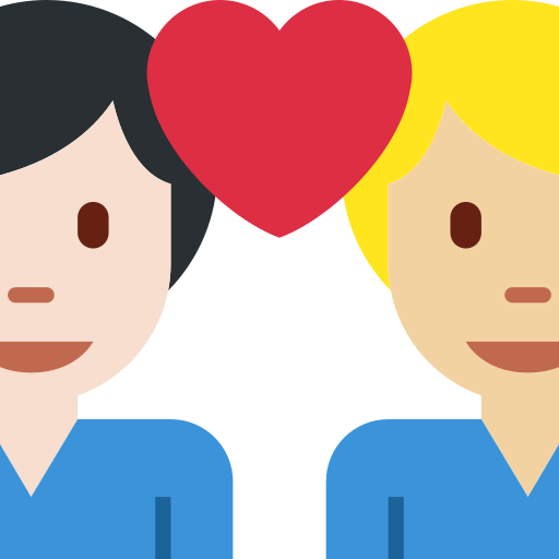 Couple With Heart Man Man Light Skin Tone Medium Light Skin Tone