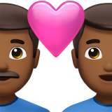 Couple With Heart Man Man Medium Dark Skin Tone Apple Emoji