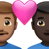 Couple With Heart Man Man Medium Skin Tone Dark Skin Tone Apple Emoji