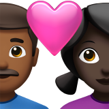 Couple With Heart Man Medium Dark Skin Tone Woman Dark Skin Tone