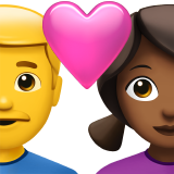 Couple With Heart Man No Skin Tone Woman Medium Dark Skin Tone