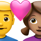 Couple With Heart Man No Skin Tone Woman Medium Skin Tone