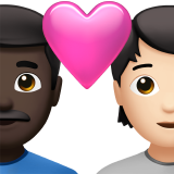 Couple With Heart Man Person Dark Skin Tone Light Skin Tone