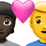 Couple With Heart Person Man Dark Skin Tone No Skin Tone