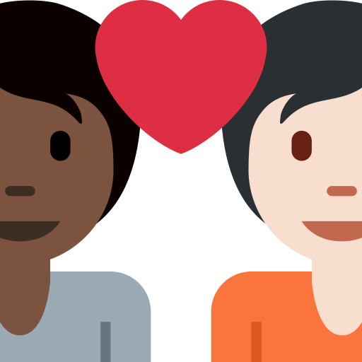 Couple With Heart Person Person Dark Skin Tone Light Skin Tone