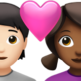 Couple With Heart Person Woman Light Skin Tone Medium Dark Skin Tone