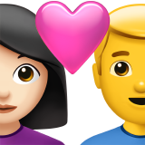 Couple With Heart Woman Light Skin Tone Man No Skin Tone