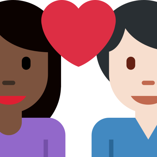 Couple With Heart Woman Man Dark Skin Tone Light Skin Tone
