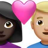 Couple With Heart Woman Man Dark Skin Tone Medium Light Skin Tone Apple Emoji