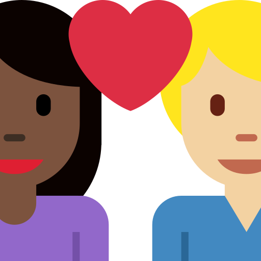 Couple With Heart Woman Man Dark Skin Tone Medium Light Skin Tone