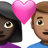 Couple With Heart Woman Man Dark Skin Tone Medium Skin Tone Apple Emoji
