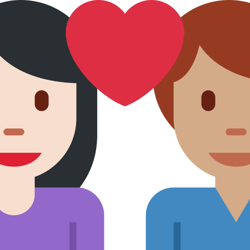Couple With Heart Woman Man Light Skin Tone Medium Skin Tone