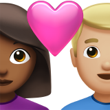 Couple With Heart Woman Man Medium Dark Skin Tone Medium Light Skin Tone Apple Emoji