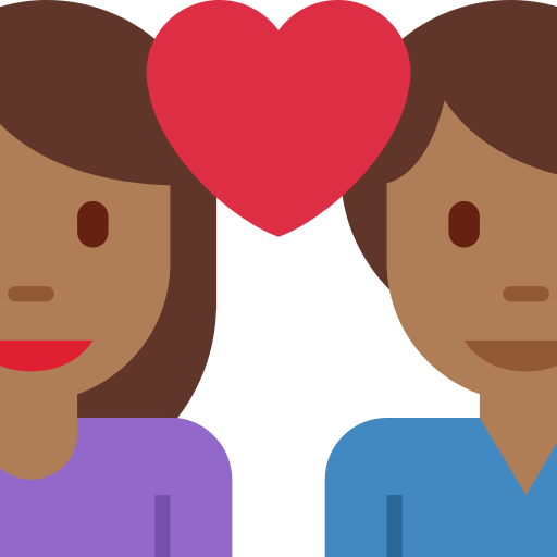 Couple With Heart Woman Man Medium Dark Skin Tone