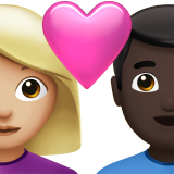 Couple With Heart Woman Man Medium Light Skin Tone Dark Skin Tone Apple Emoji