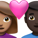 Couple With Heart Woman Man Medium Skin Tone Dark Skin Tone Apple Emoji