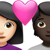 Couple With Heart Woman Person Light Skin Tone Dark Skin Tone