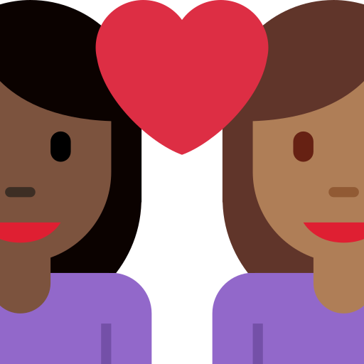 Couple With Heart Woman Woman Dark Skin Tone Medium Dark Skin Tone