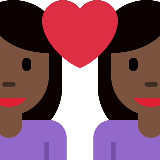 Couple With Heart Woman Woman Dark Skin Tone