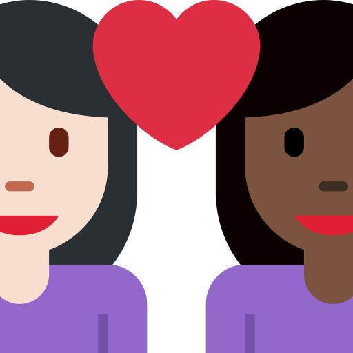 Couple With Heart Woman Woman Light Skin Tone Dark Skin Tone
