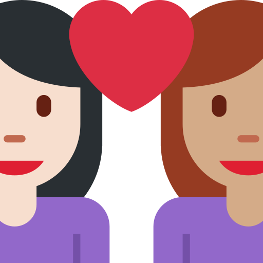 Couple With Heart Woman Woman Light Skin Tone Medium Skin Tone