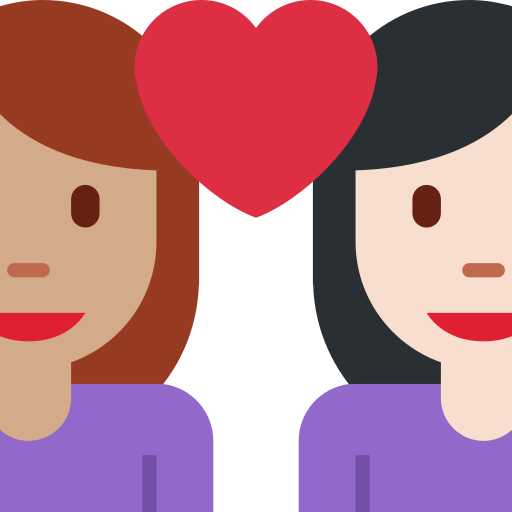 Couple With Heart Woman Woman Medium Skin Tone Light Skin Tone