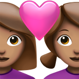 Couple With Heart Woman Woman Medium Skin Tone Apple Emoji