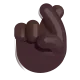 crossed fingers: dark skin tone Color