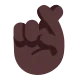 crossed fingers: dark skin tone Flat