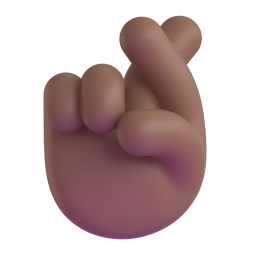 crossed fingers: medium-dark skin tone 3D