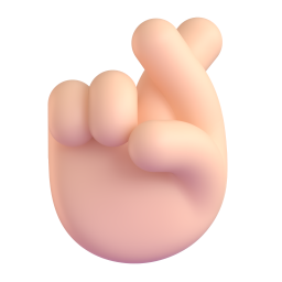 crossed fingers: medium-light skin tone 3D