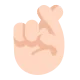 crossed fingers: medium-light skin tone Flat