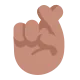 crossed fingers: medium skin tone Flat