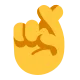 Hand with Index and Middle Fingers Crossed Flat